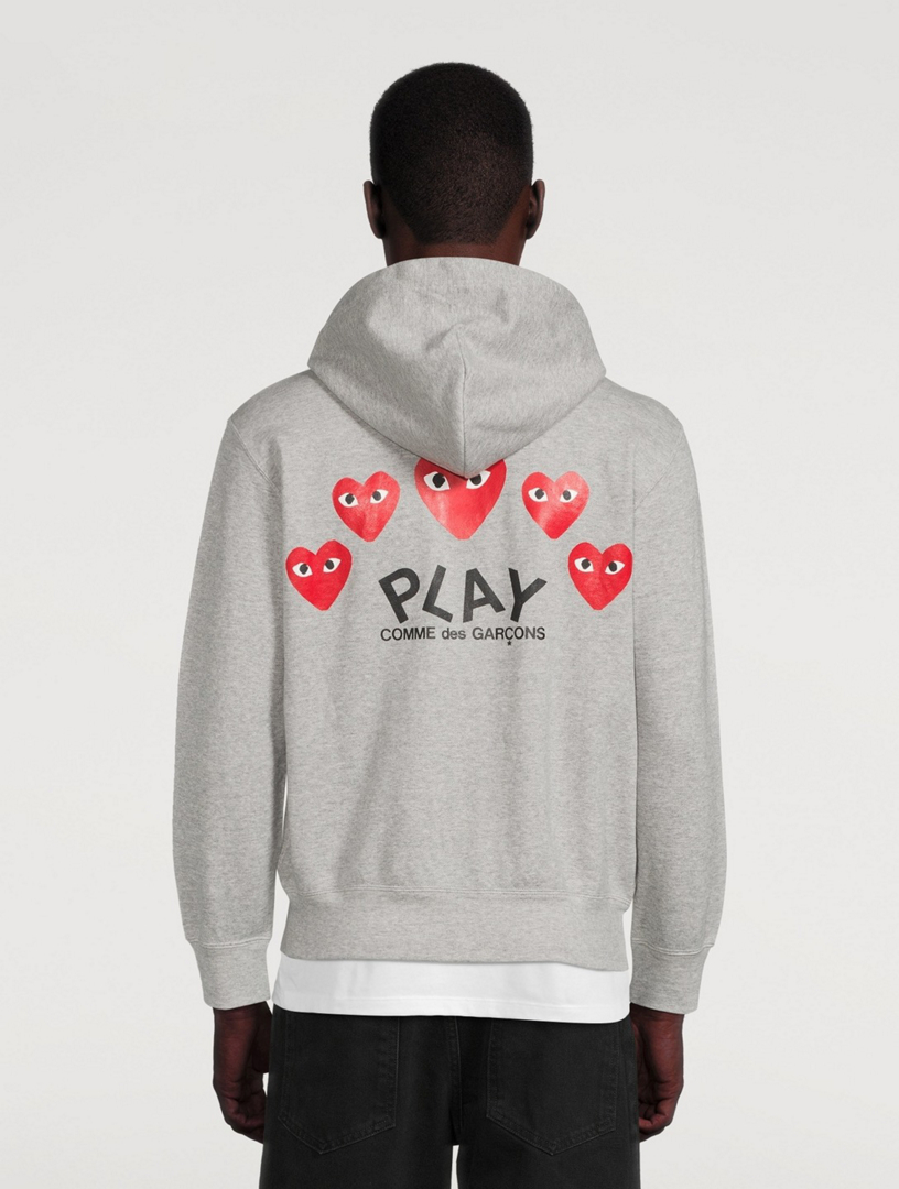 COMME DES GARÇONS PLAY Heart Zip-Up Hoodie With Back Logo | Holt
