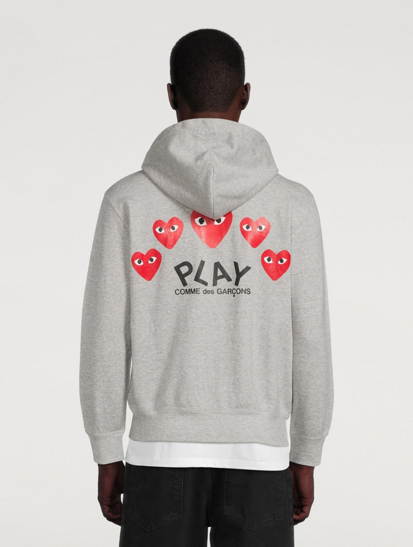 Heart Zip Up Hoodie With Back Logo