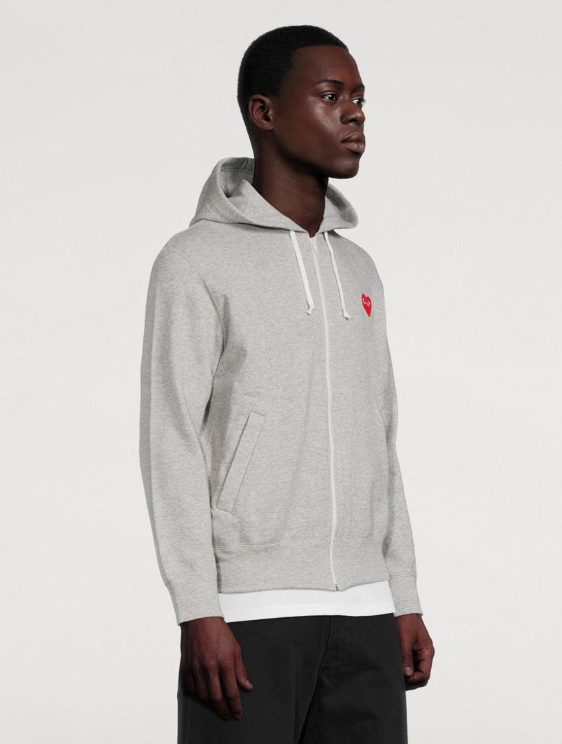 Heart Zip-Up Hoodie With Back Logo