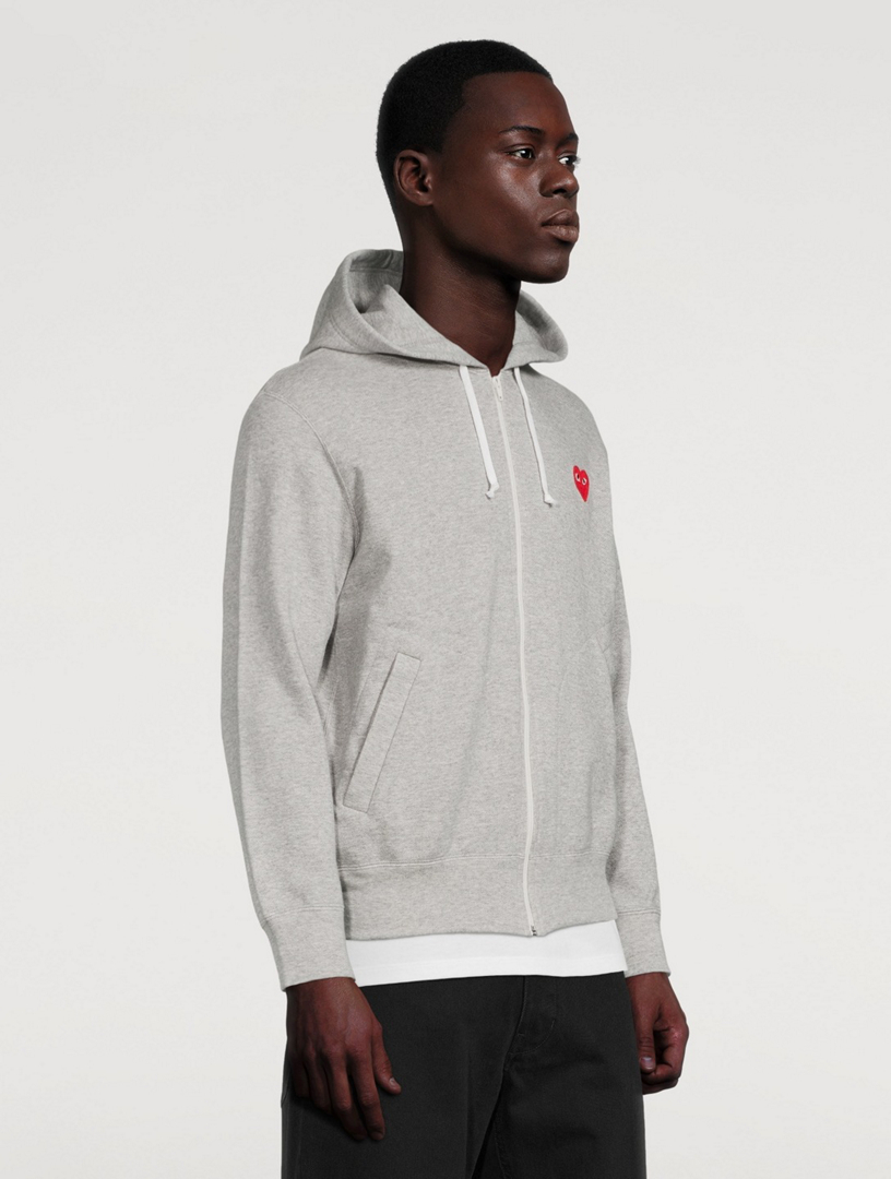 COMME DES GARCONS PLAY Heart Zip Up Hoodie With Back Logo Holt Renfrew