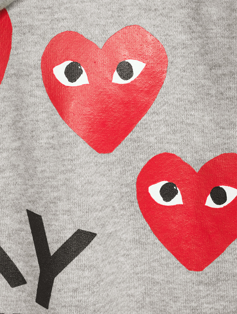 Heart Zip Up Hoodie With Back Logo