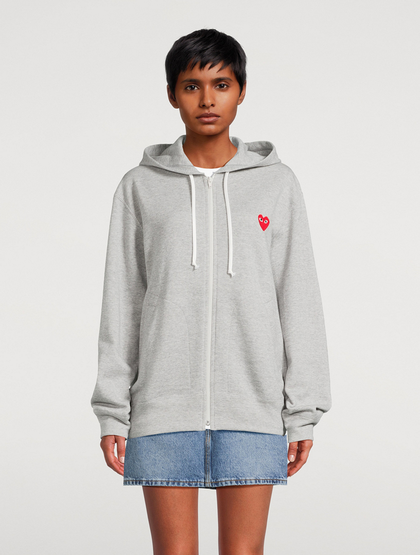 COMME DES GARÇONS PLAY Heart Zip-Up Hoodie With Back Logo