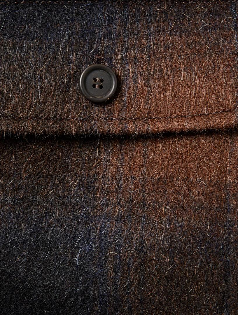 Brushed Wool And Alpaca Shirt-Jacket Check