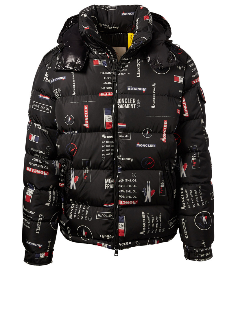 7 Moncler x Fragment Jain Down Puffer Jacket In Logo Print