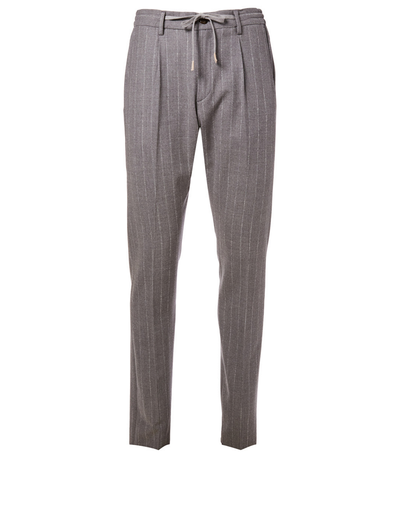 ELEVENTY Wool Jogger Pants In Chalk Stripe | Holt Renfrew