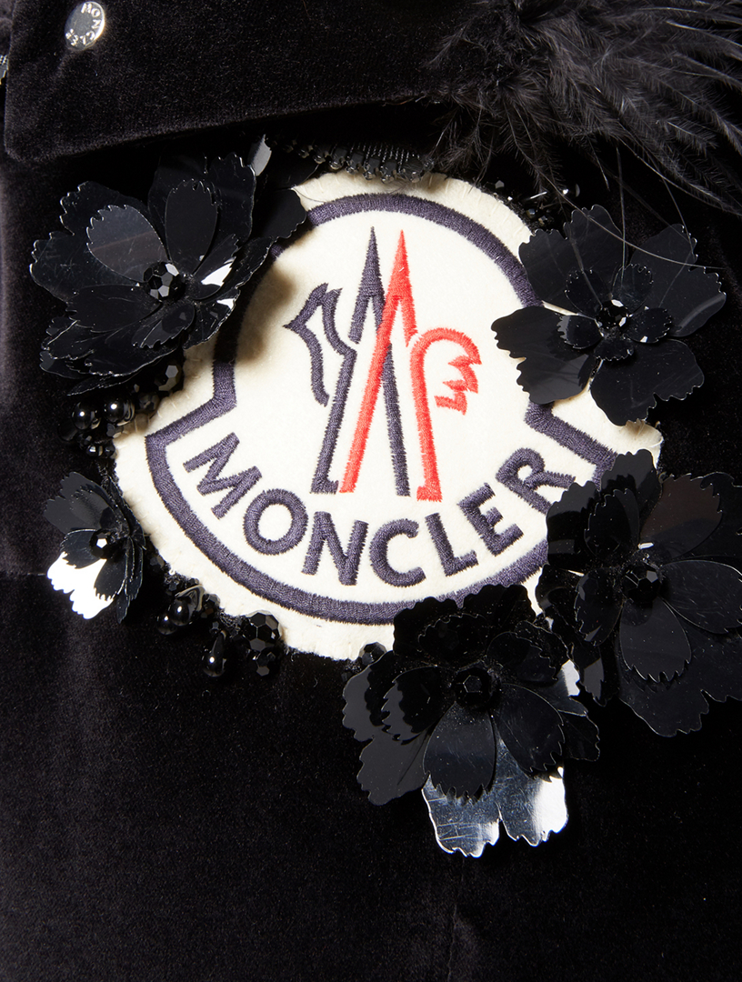 4 Moncler x Simone Rocha Gemma Velvet Puffer Vest With Feather Hood