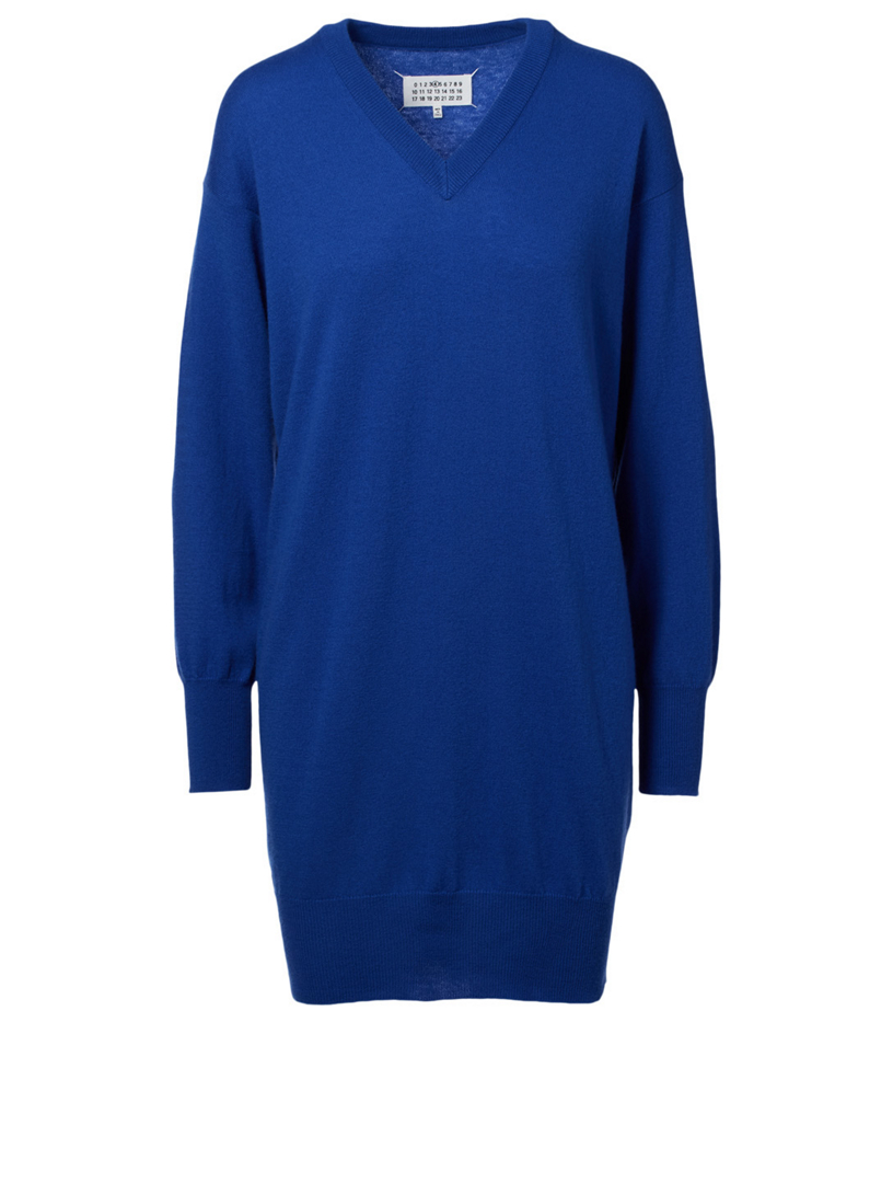 MAISON MARGIELA Wool Sweater Dress With Elbow Patches | Holt Renfrew