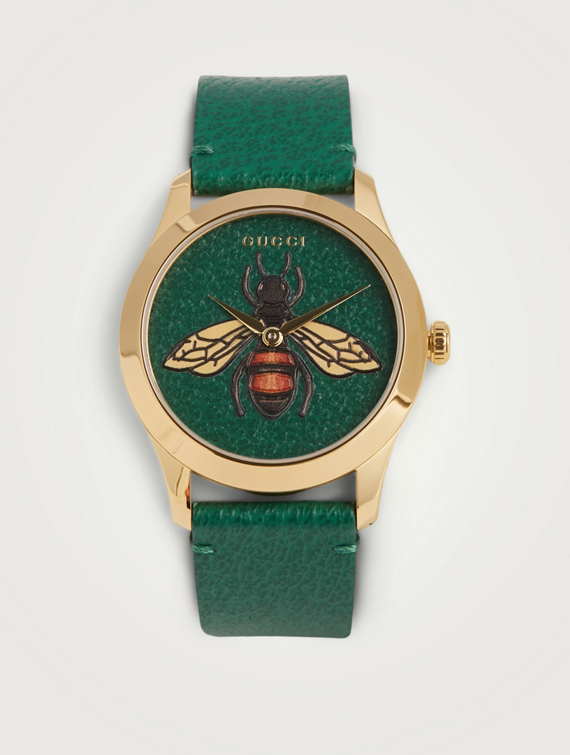 Gucci green bee discount watch