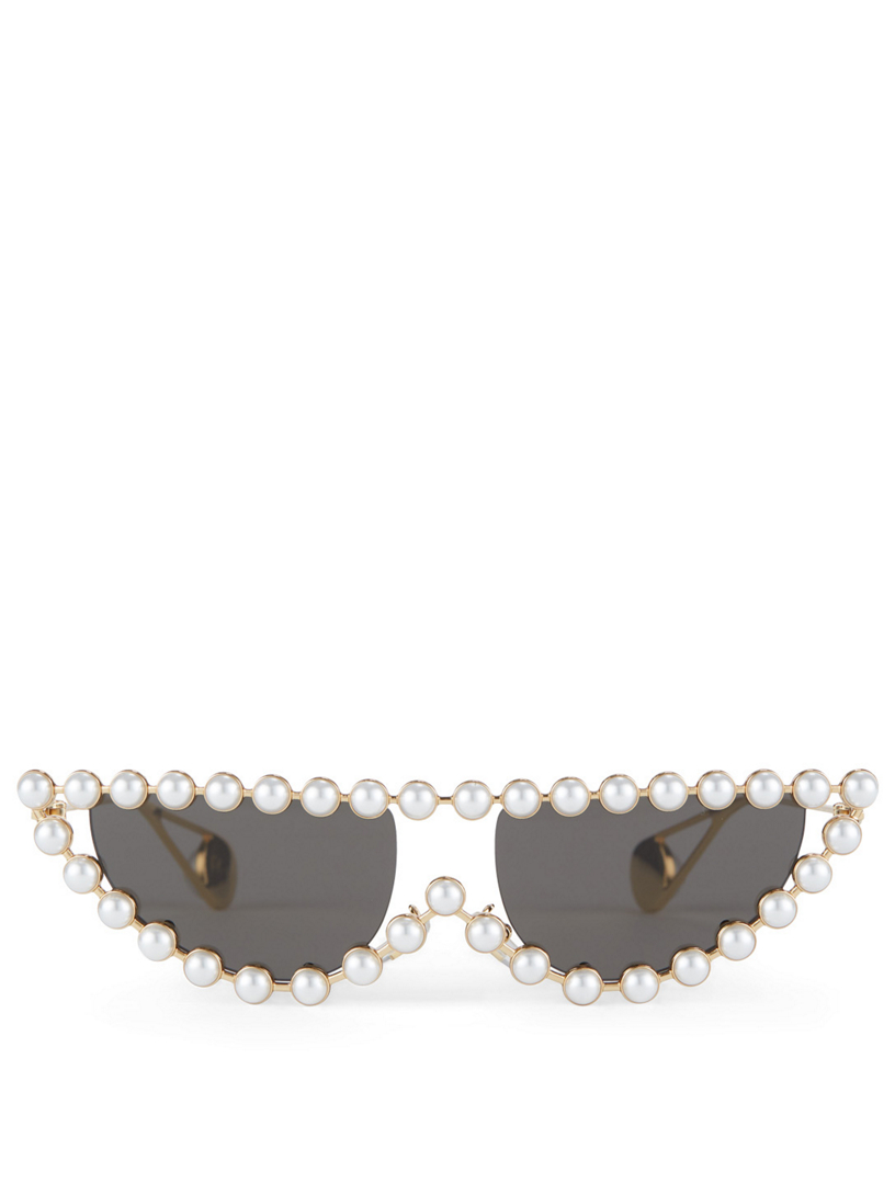 Cat Eye Sunglasses With Pearls