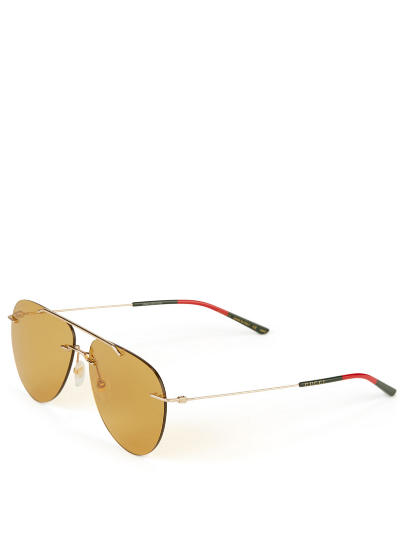 Gucci rimless 2025 aviator sunglasses