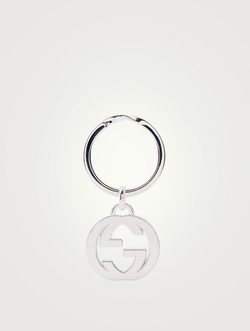 Gucci Interlocking G Silver Engraved Keychain