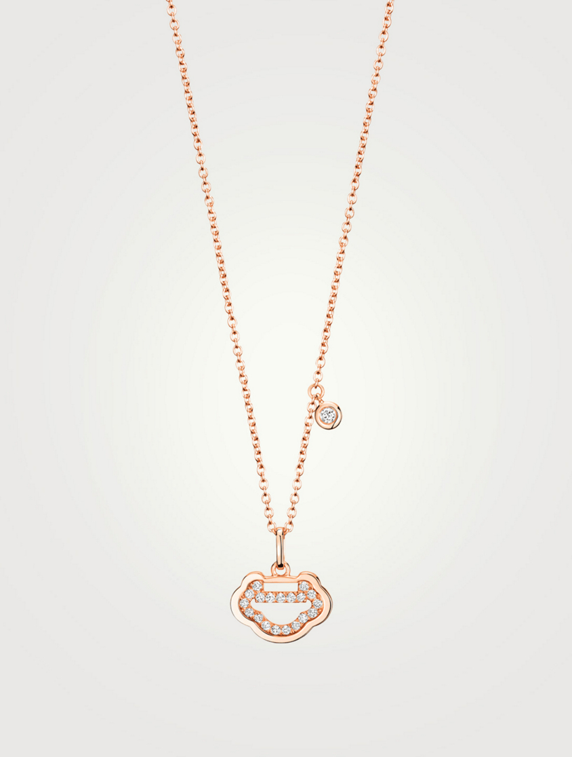 Petite Yu Yi 18K Rose Gold Necklace With Diamonds