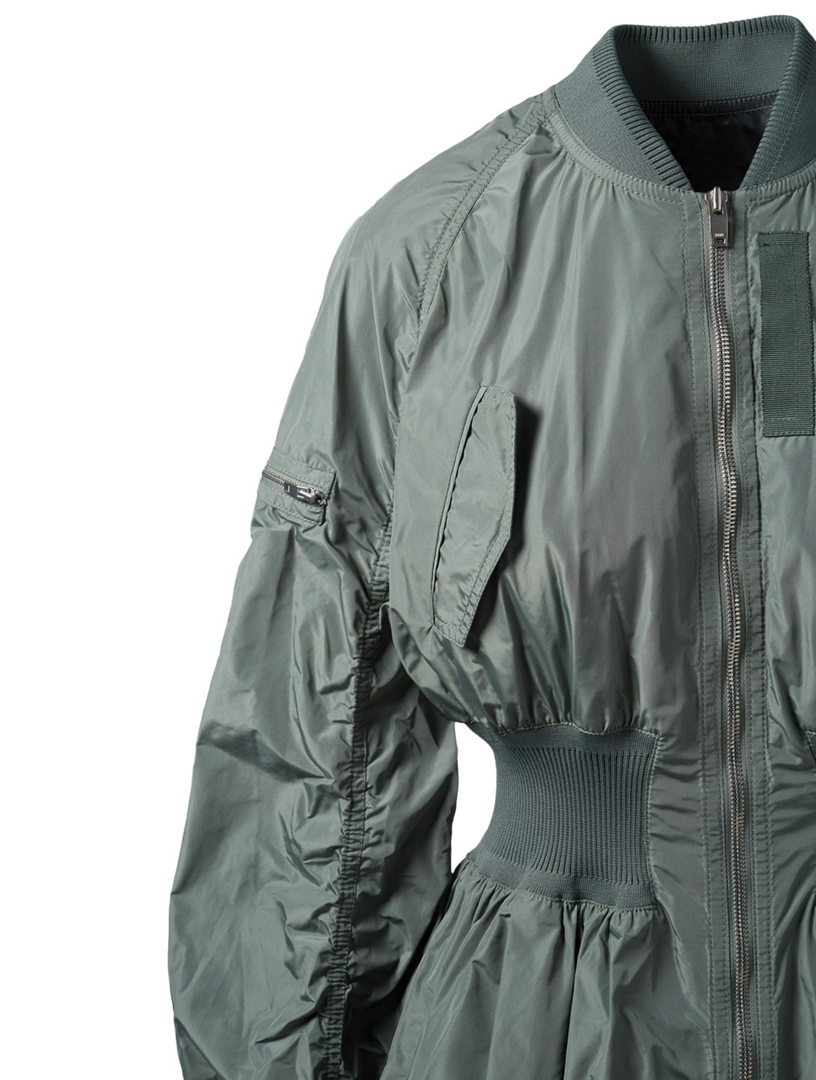 Zip-Up Coat With Knit Panels