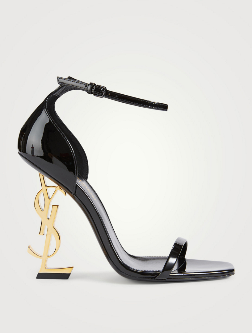 SAINT LAURENT Opyum 110 crystal-embellished satin sandals