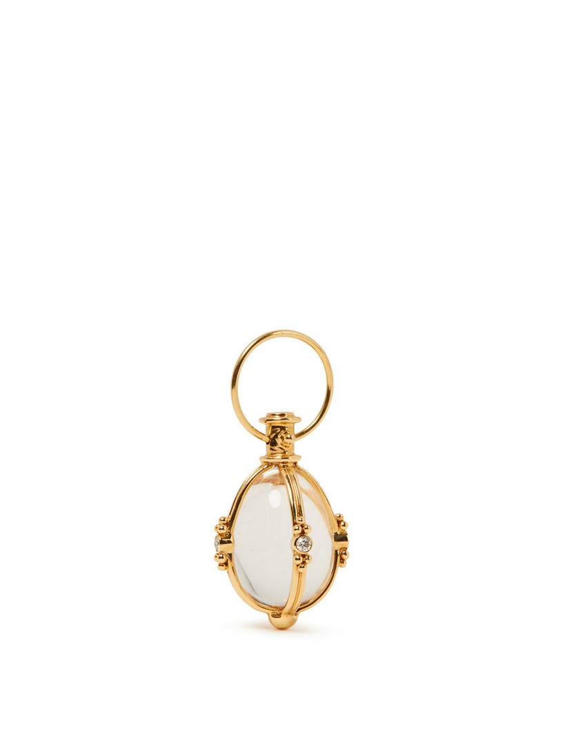 18K Gold Classic Amulet With Crystal And Diamonds