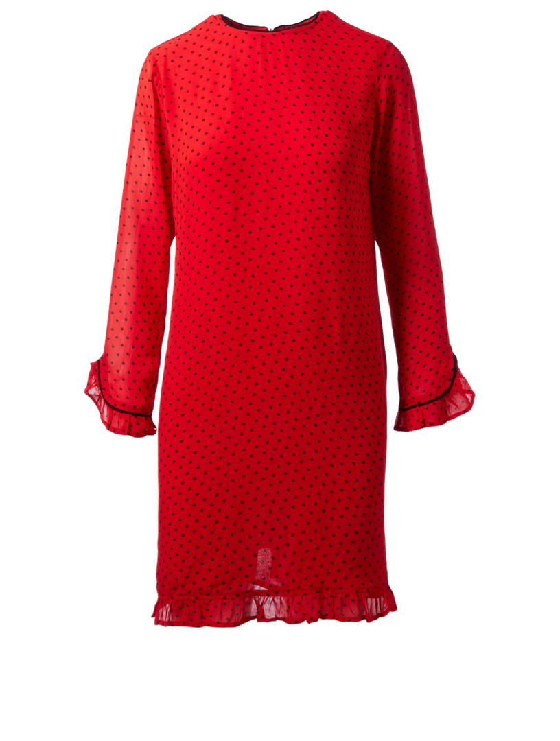 GANNI Mullin Georgette Dress In Polka Dot Print Holt Renfrew