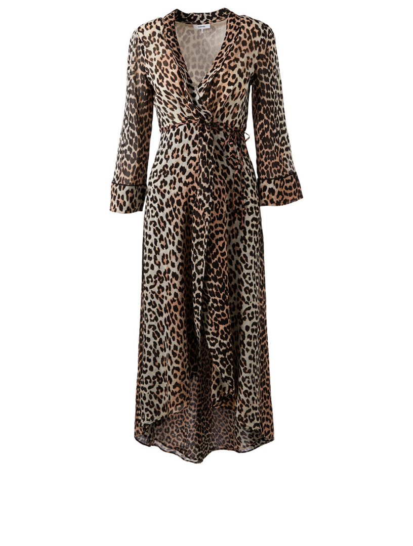 Ganni mullin hot sale leopard dress