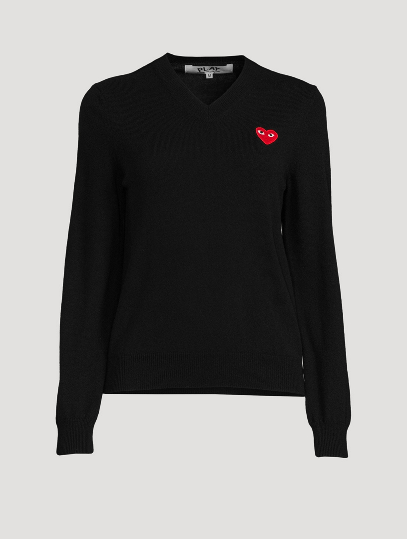 Wool Heart V-Neck Sweater