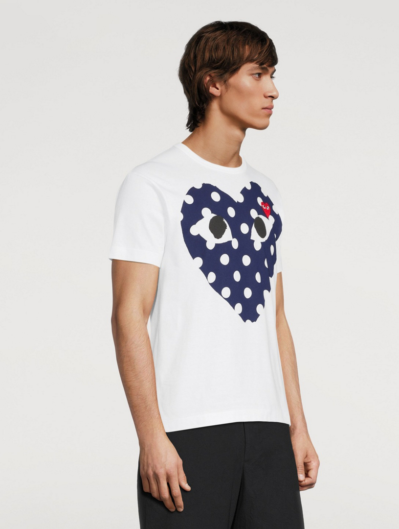 Comme des garcons play polka dot heart clearance tee