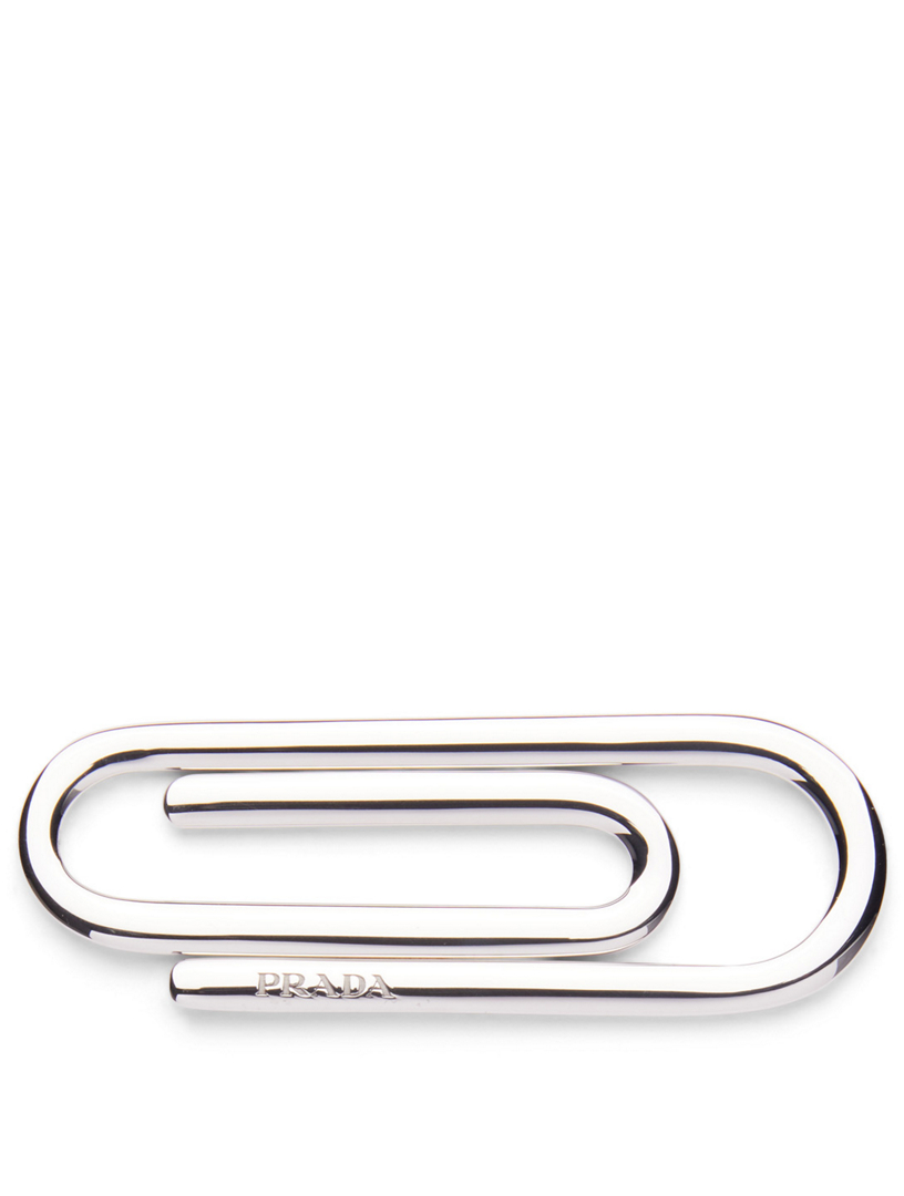 Prada Sterling Silver Paperclip Motif Money Clip