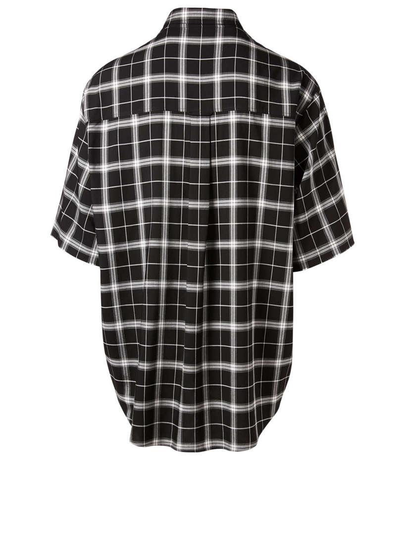 Short Sleeve Button-Down Shirt Plaid