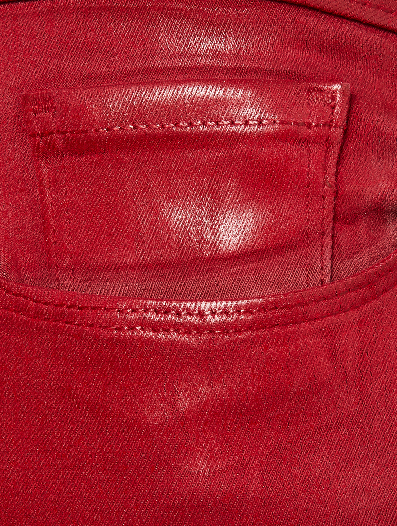 Verdugo Coated Skinny Ankle Jeans With Raw Hem