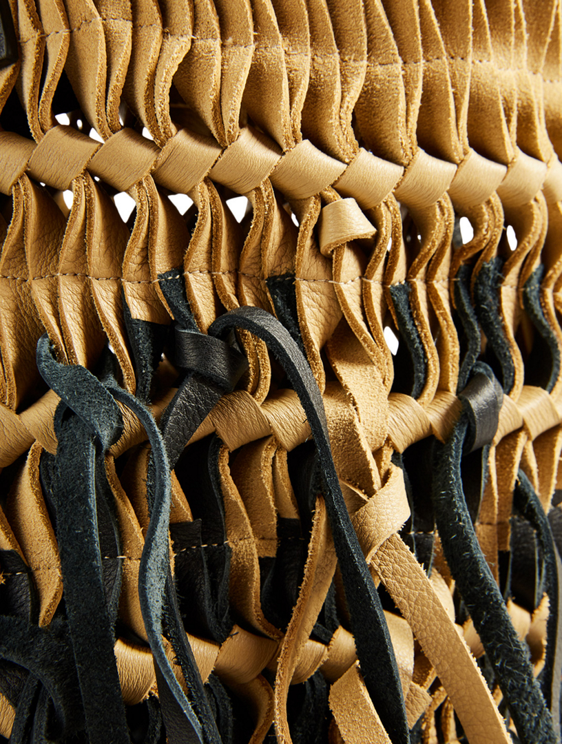 Woven Suede Tote Bag