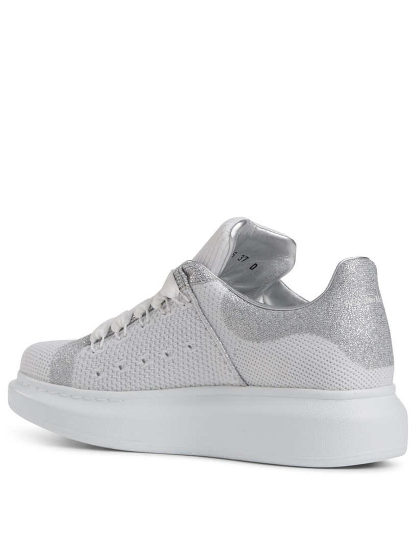 Oversized Metallic Knit Sneakers