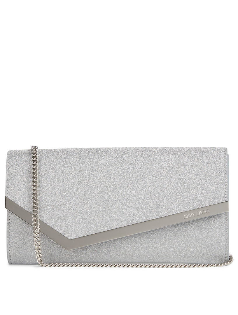 JIMMY CHOO Pochette Emmie en cuir pailleté Holt Renfrew