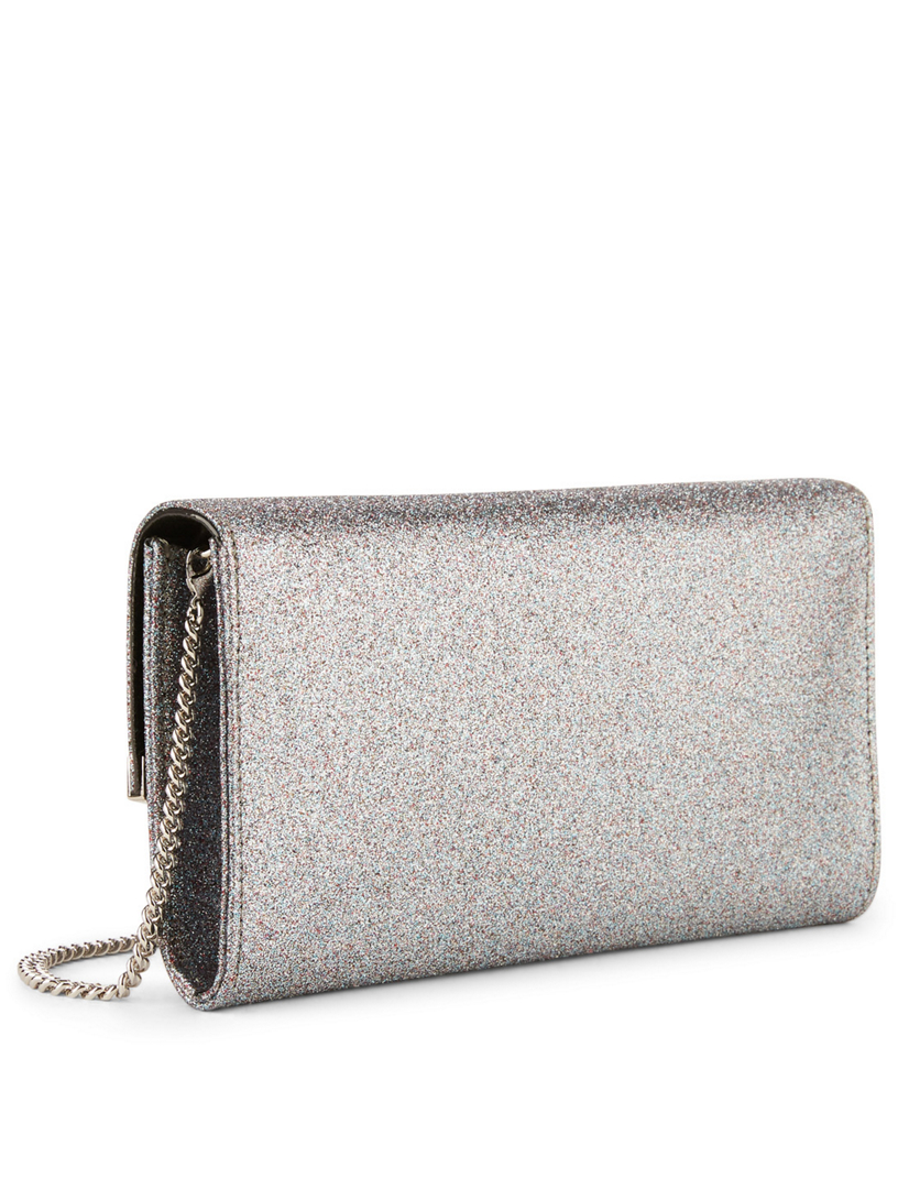 Emmie Glitter Leather Clutch Bag