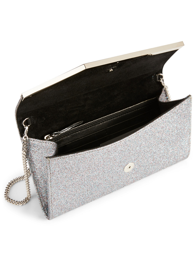 Emmie Glitter Leather Clutch Bag
