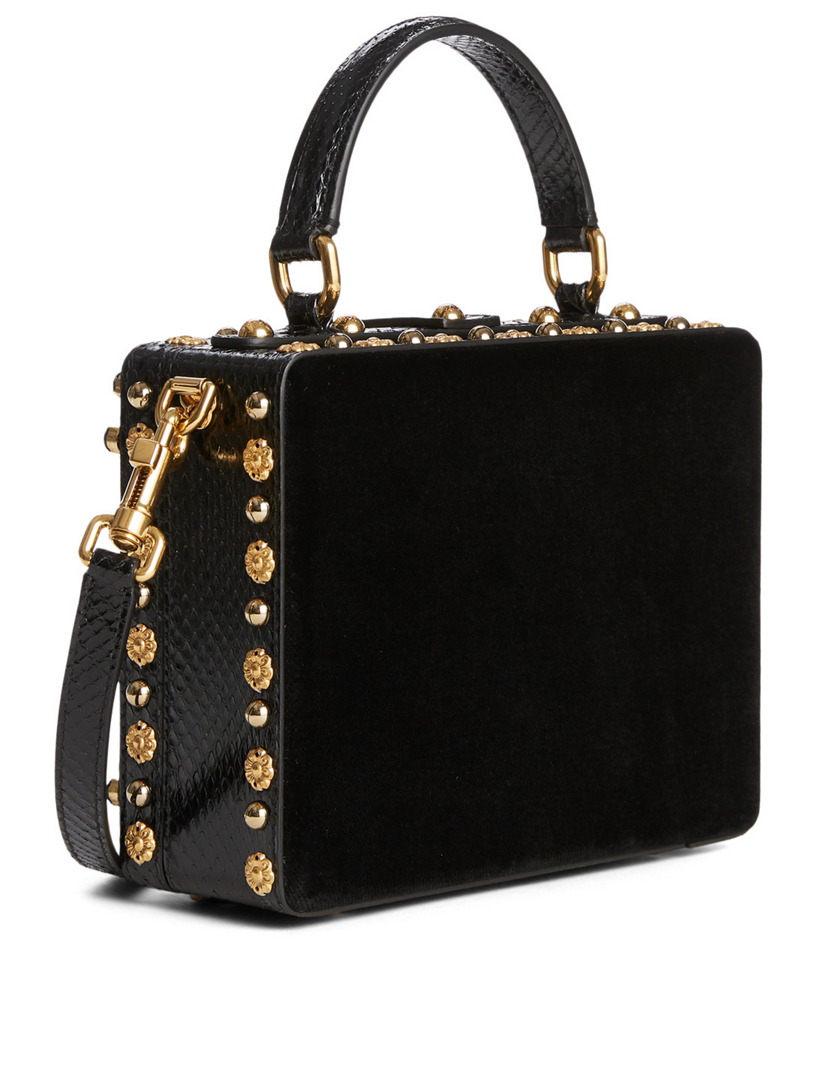 Dolce & Gabbana パーティーバッグ 黒 ベルベット DOLCE & GABBANA Dolce Box Embroidered Velvet Bag | Holt Renfrew