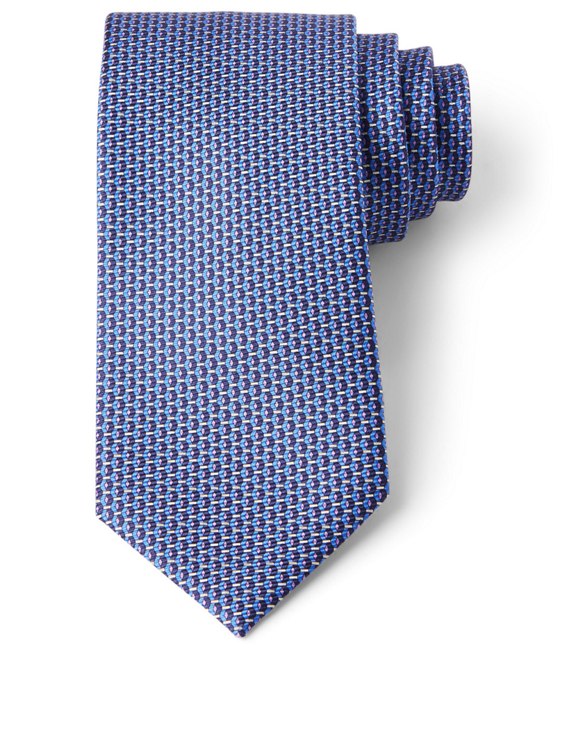 Silk Tie In Geo Pattern