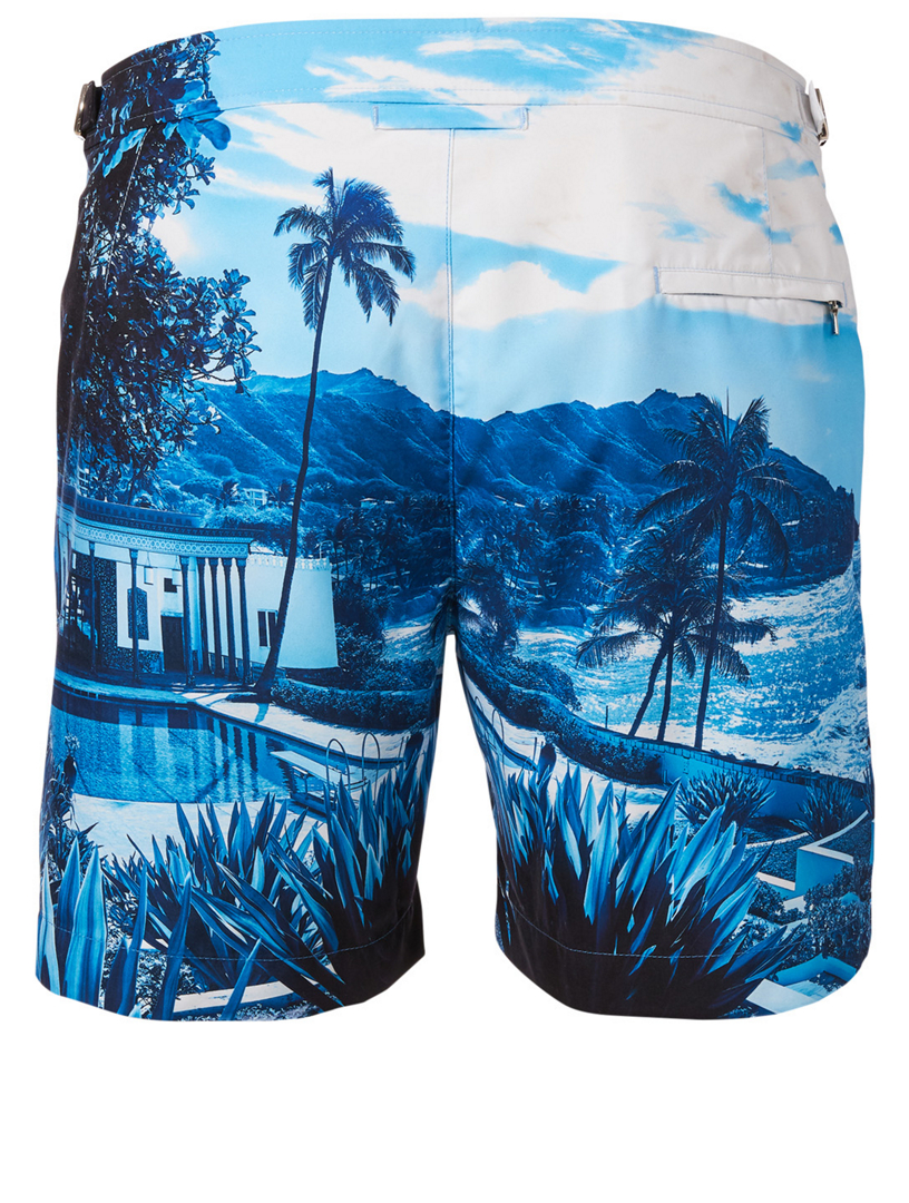 Bulldog Blue View Mid-Length Swim Shorts