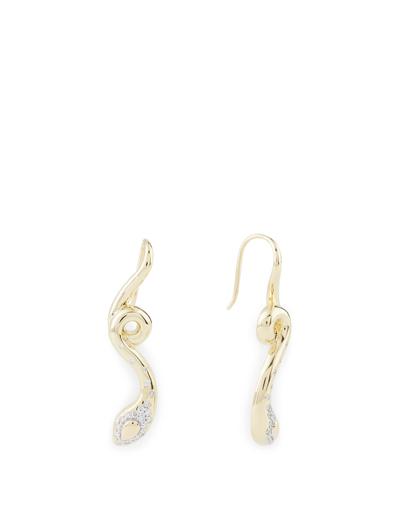 Legends Cobra 18K Gold Pavé Diamond Earrings