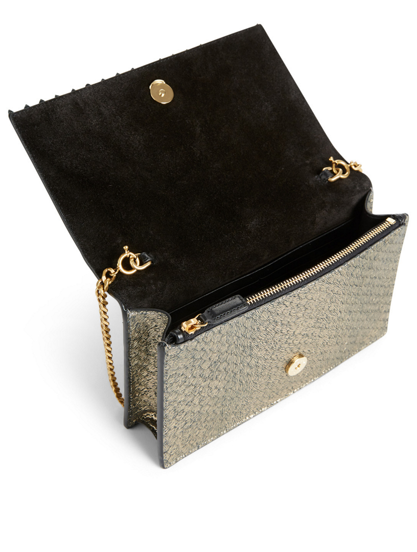 YSLのパイソンシガレットバッグ SAINT LAURENT Kate YSL Monogram Metallic Python Chain Wallet Bag