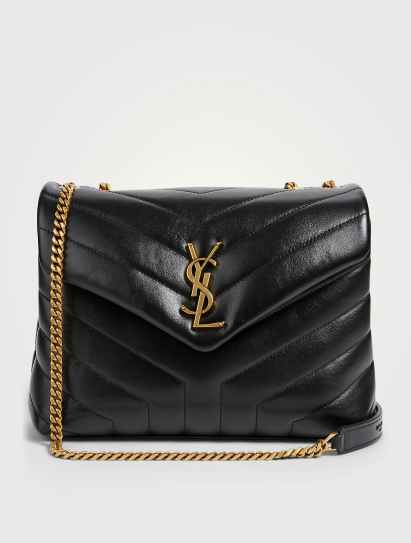 Saint Laurent White/gold small Loulou bag