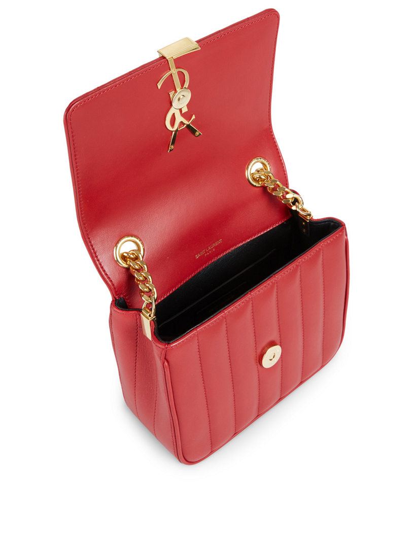 SAINT LAURENT Petit sac à bandoulière en chaîne Vicky en cuir