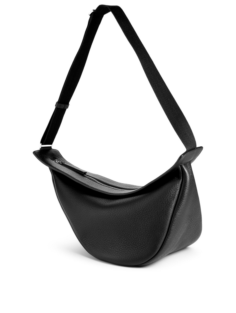 ショルダーバッグ・ポシェット [The Row] Large Slouchy Banana Bag in Leather Large Slouchy Banana Bag Black in Leather – The Row