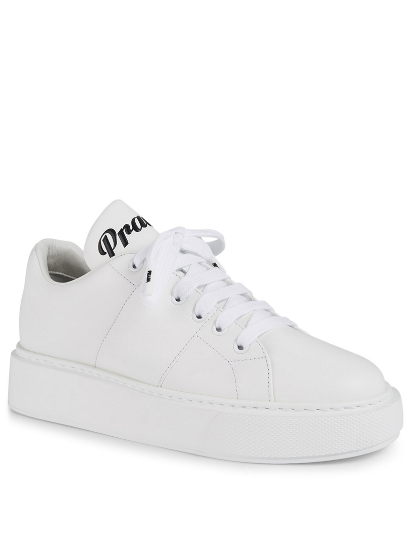 Prada leather store platform sneakers