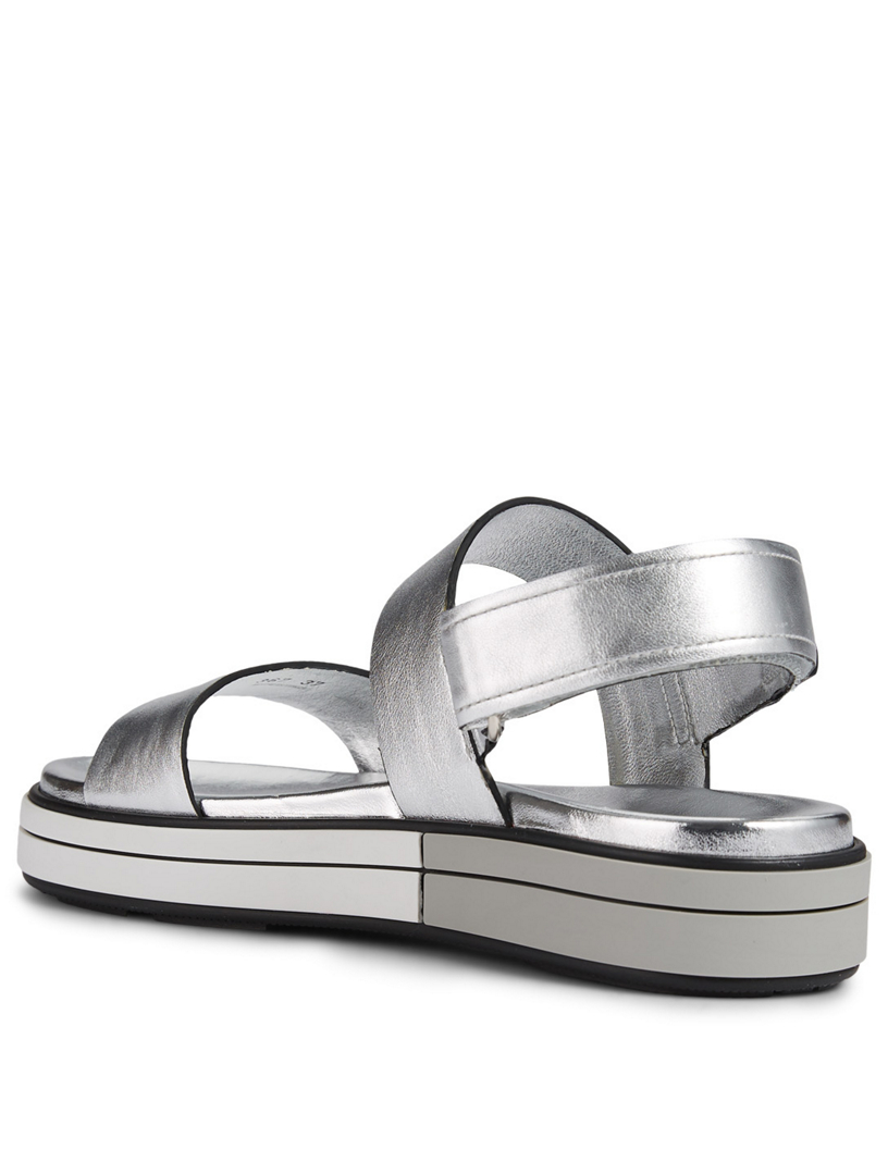 Metallic Leather Sandals