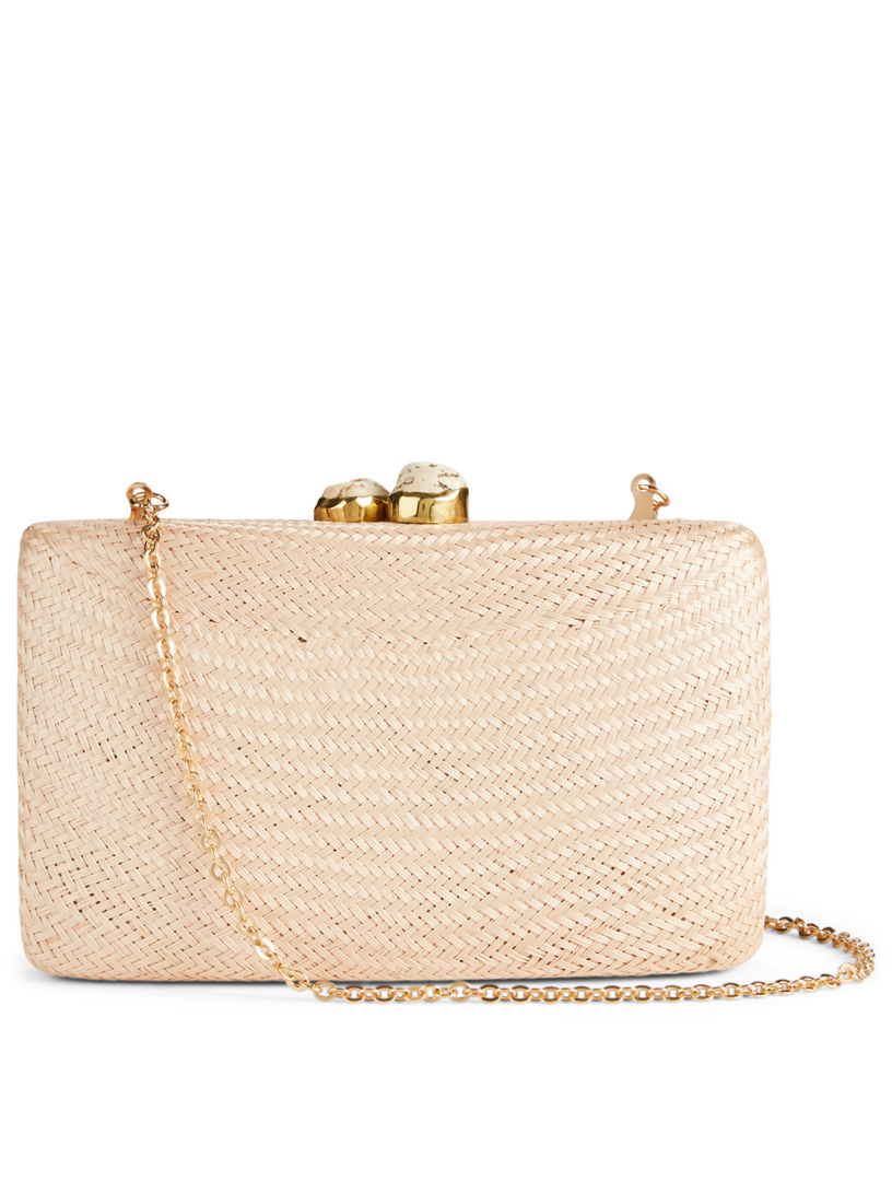 Kayu cheap straw clutch