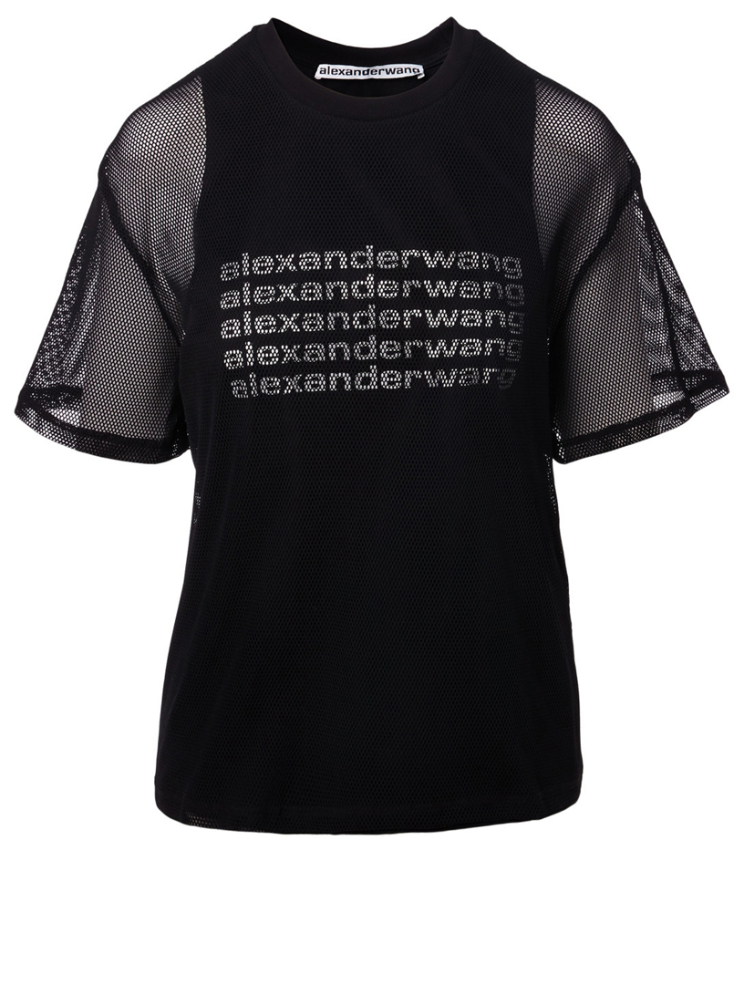 ALEXANDER WANG Mesh logo T-shirt