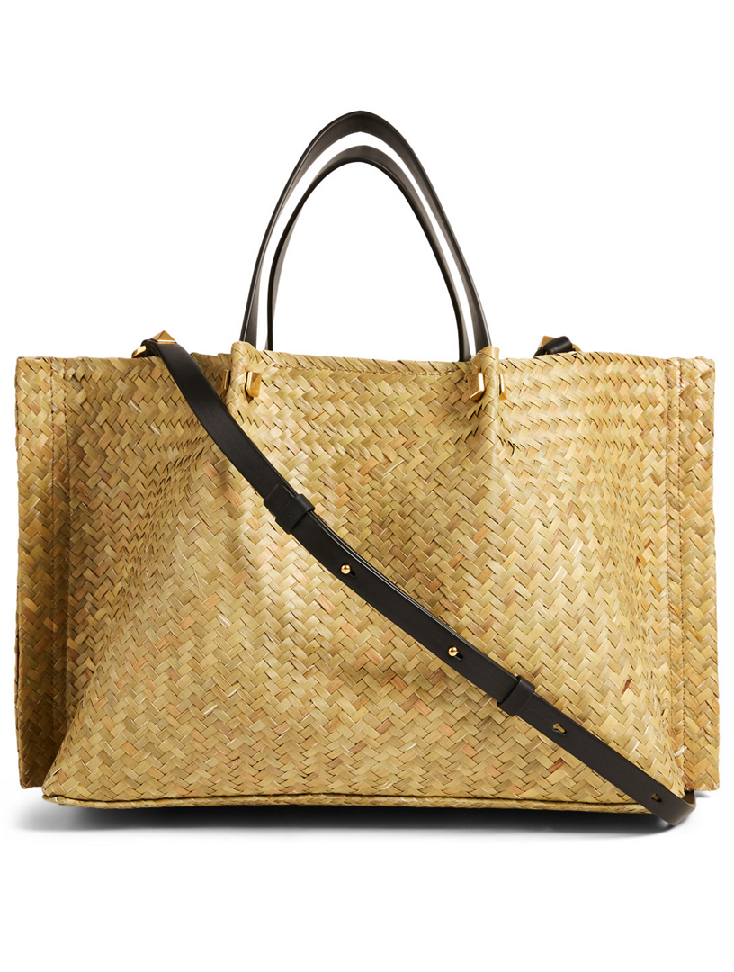 Valentino Garavani Medium Straw Summer Tote in Natural