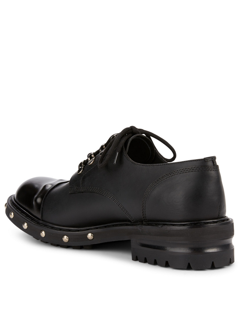 Hobnail Leather Derby Shoes