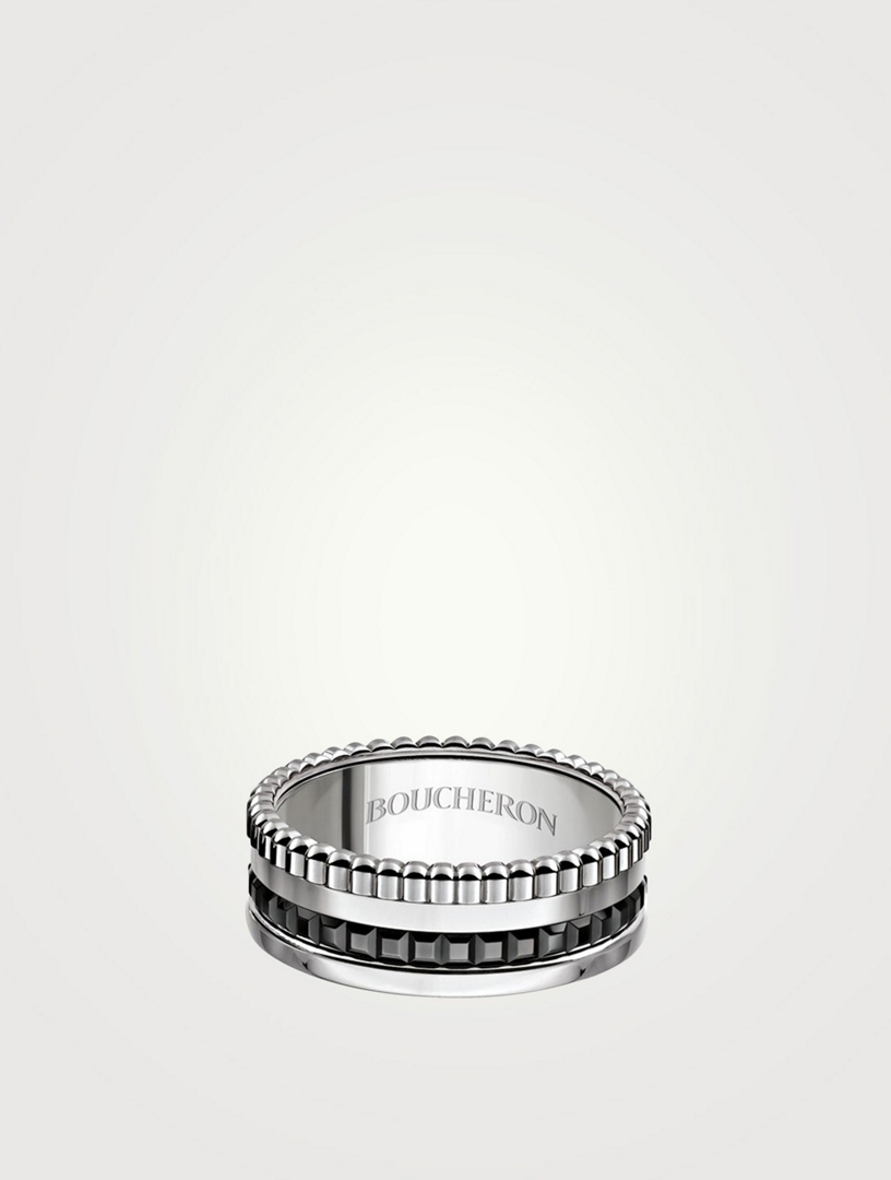 Black Edition Quatre White Gold Ring With PVD