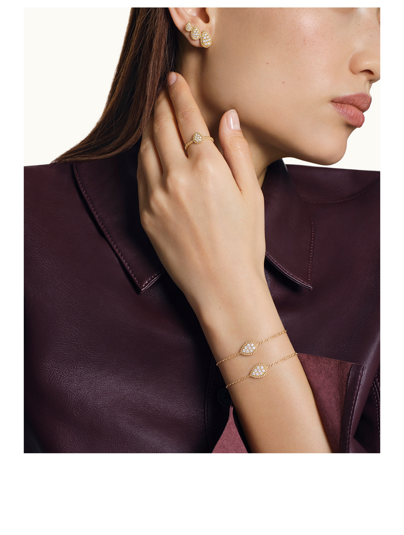 Serpent Bohème Motif Gold Chain Bracelet With Diamonds