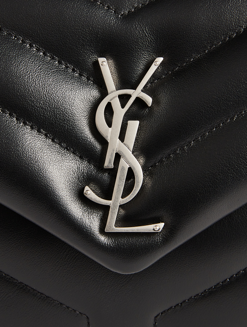 Saint Laurent Monogram Loulou Mini Leather Crossbody Bag In Black