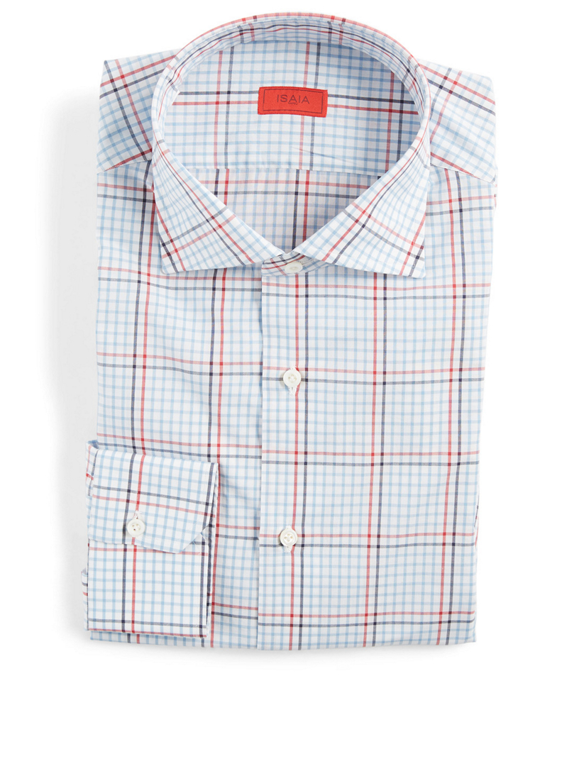 Red and white checkered best sale dress shirt