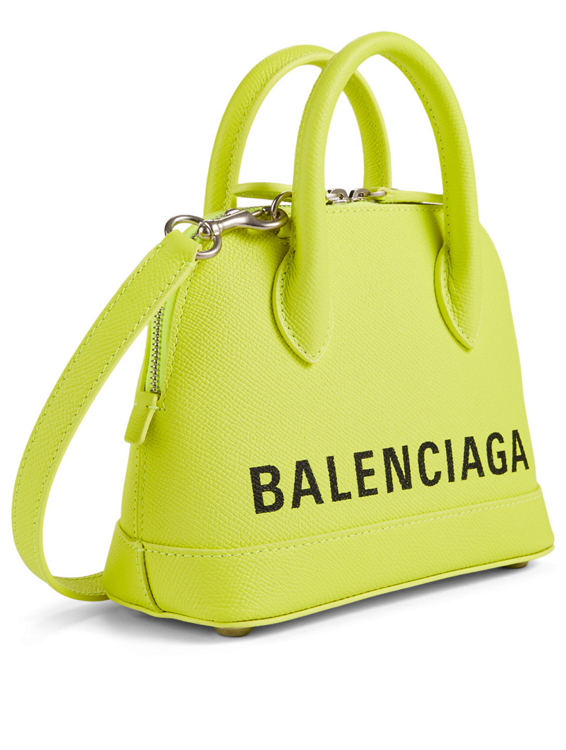 BALENCIAGA XXS Ville Leather Top Handle Bag With Logo | Holt
